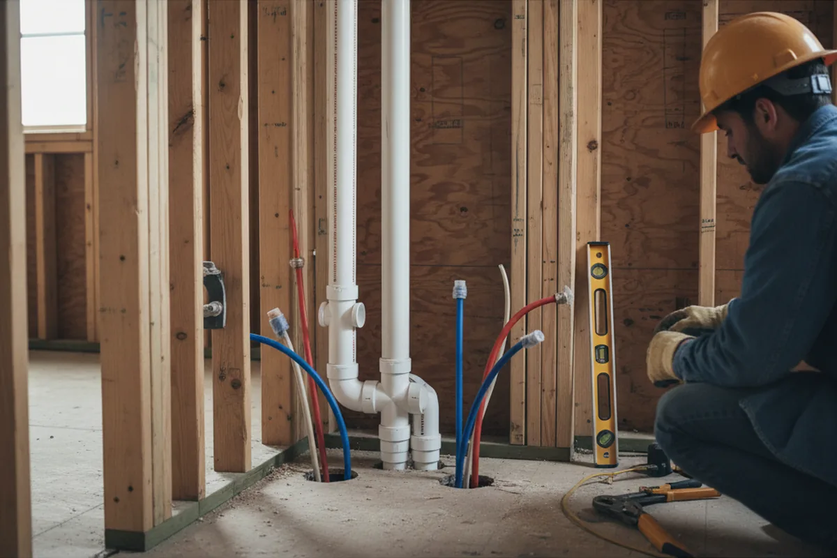 Drain and supply rough-in during Drain Cleaning in New Ellenton