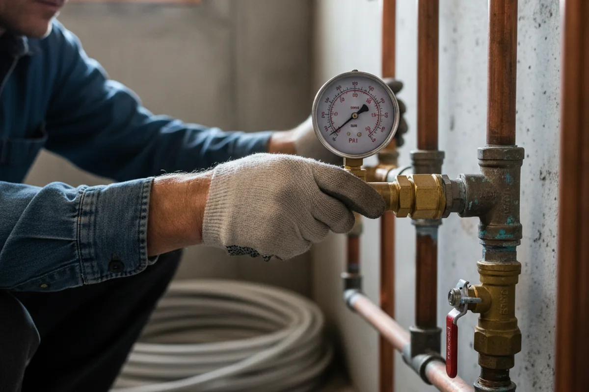 Pressure testing a repaired line during Water Line Repair in New Ellenton